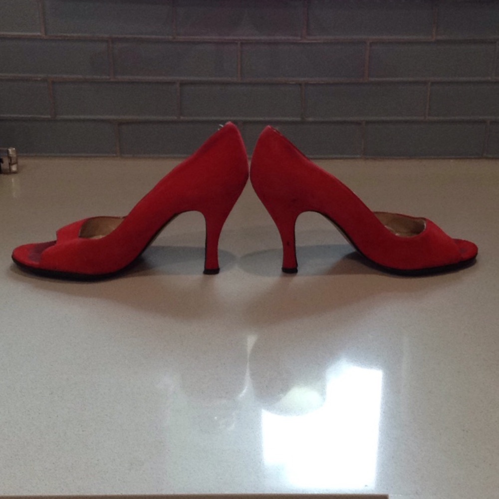 Red nubuck delmans vintage